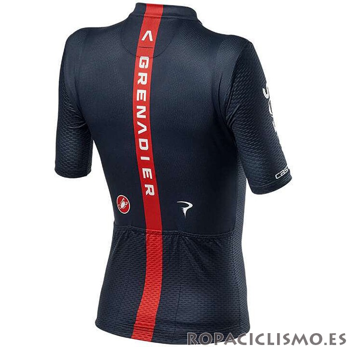 2020 Maillot Mujer Ineos Grenadiers Tirantes Mangas Cortas Rojo Profundo Azul